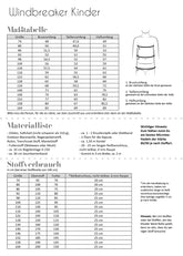 Papierschnittmuster Windbreaker Kinder Fadenkäfer